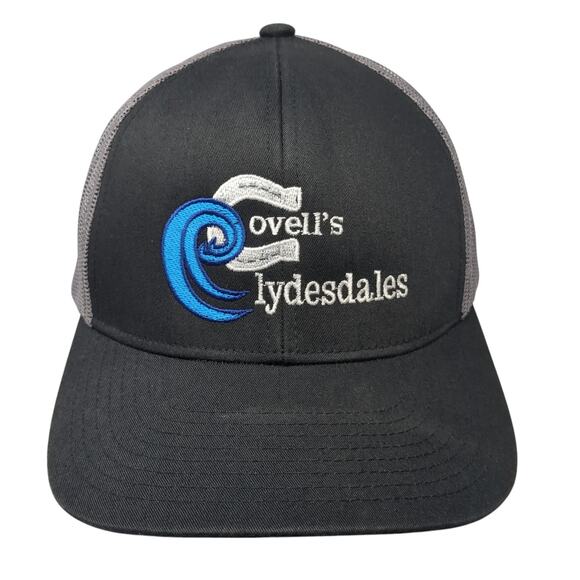Covell's Clydesdales Snapback Trucker Hat Black One Size Adjustable Mesh Back - Picture 1 of 10